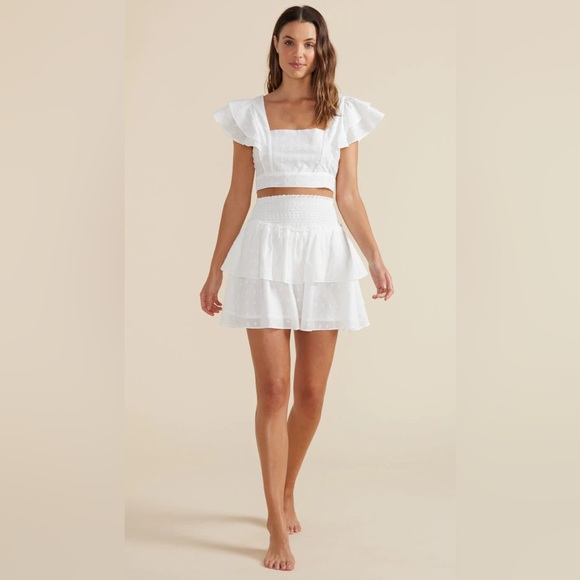 NWT MINKPINK Whitewash Mini Skirt - Picture 1 of 9